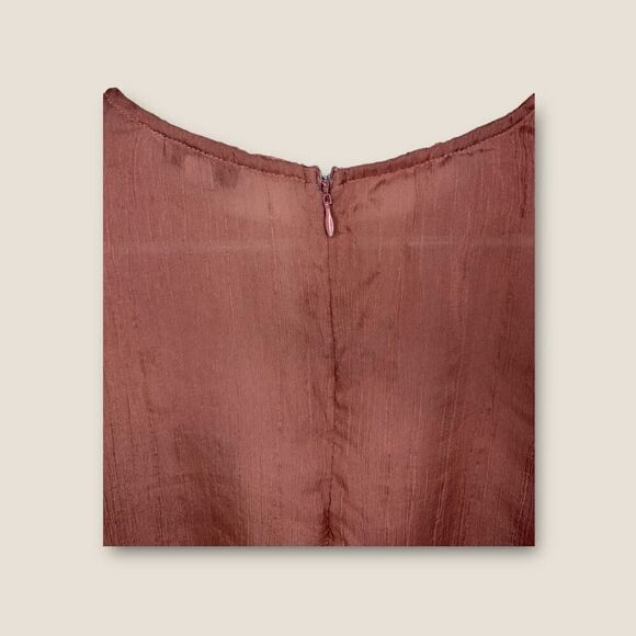 Stellah Dusty Pink/Rose Layered Semi-Sheer Exaggerated Sleeve Top Size Large - Picture 5 of 7